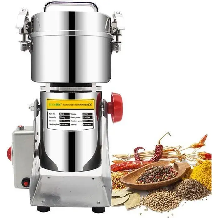 Moulin à café - Argent - 700g - Acier inoxydable - 2500W - Électrique