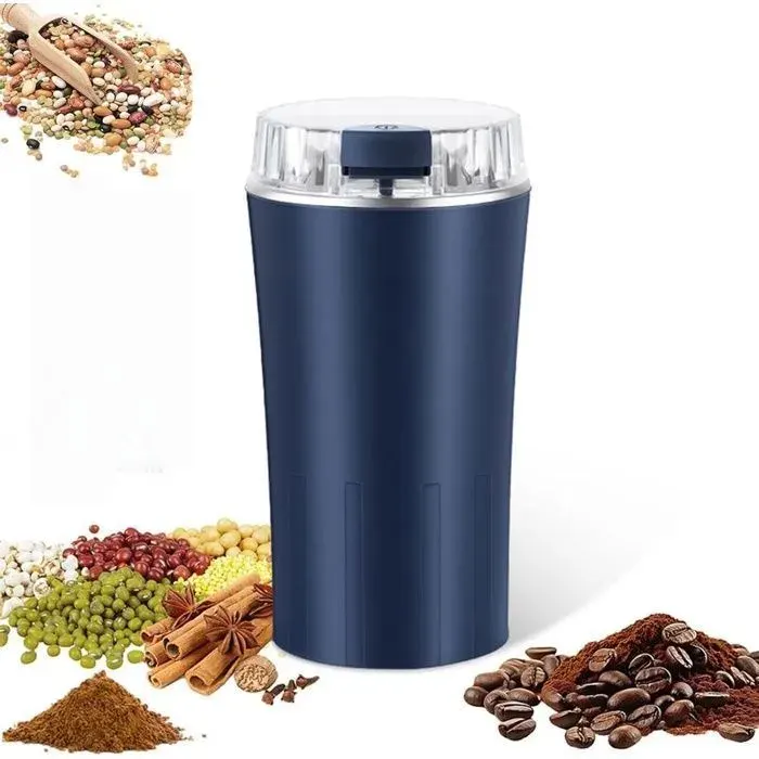 Moulin à Café Électrique 300W Lames en Acier Inoxydable Grinder Electrique Réglable pour Grains de Café Épices Graines de Lin