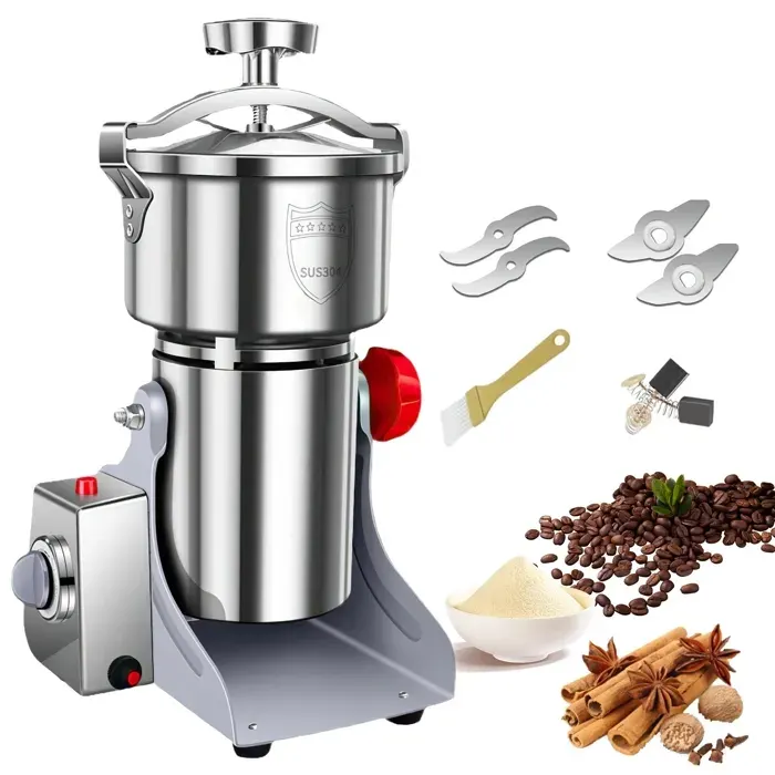Moulin à café électrique capacité de 800 g 3500 W convient pour moudre le café le soja le blé les noix et les céréales.