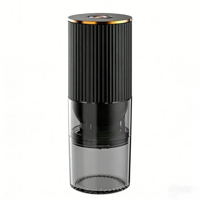 Moulin à café électrique équipé de meules en céramique rechargeable réglable portable Noir