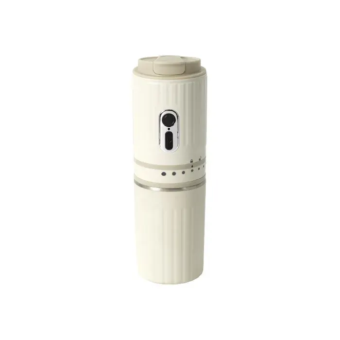 Moulin à café électrique portable multifonction rechargeable broyeur à grains automatique réglage de mouturecompact inox1500mAh