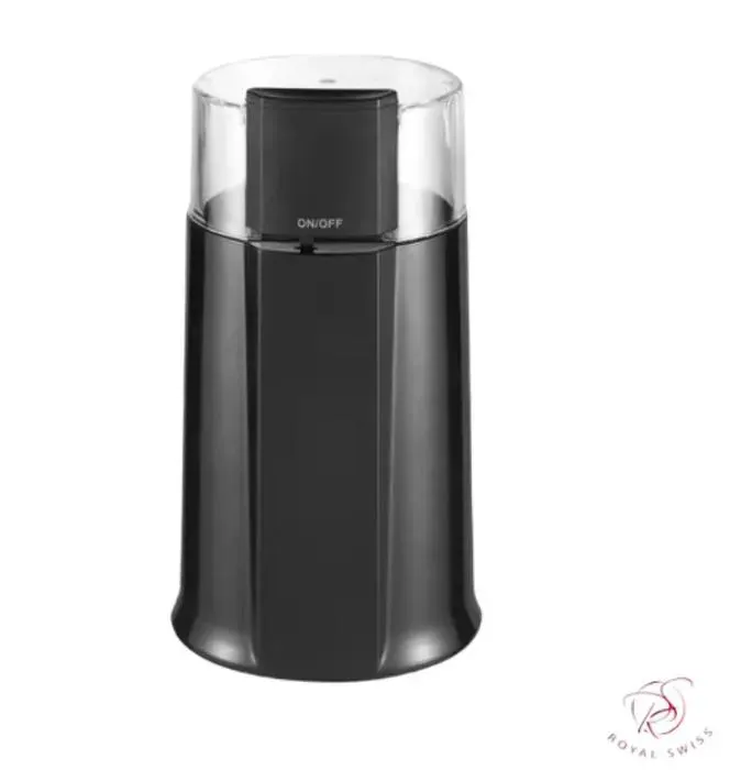 Moulin à café électrique - Royal Swiss - 160 Watts - Capacité 50g - Acier inoxydable - Noir