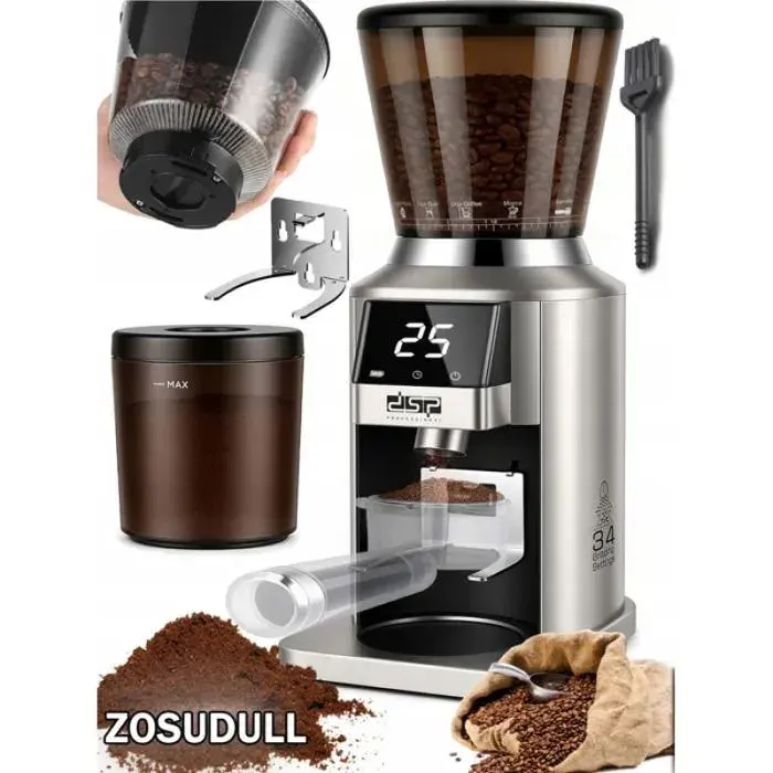 Moulin à café électrique sans fil écran tactile LED 34 réglages broyeur à cône capacité 300g pour mai MOULIN A CAFE ELECTRIQUE