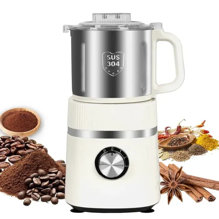 Moulin à café en Acier Inoxydableélectrique de 800ml3réglagesbroyage à Sec Humide à 26000TR/Minpour Grains caféPoivrecéréales