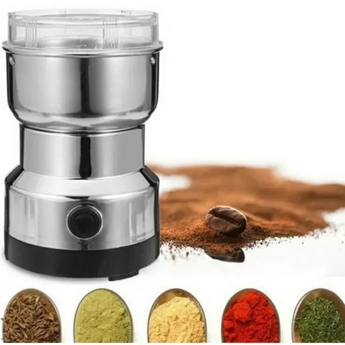 Moulin à café et mixeur électrique broyeur pour grains de café graine de lin et autres épices - inox 26@
