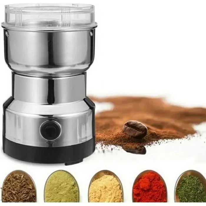 Moulin à café et mixeur électrique broyeur pour grains de café graine de lin et autres épices - inox 26@