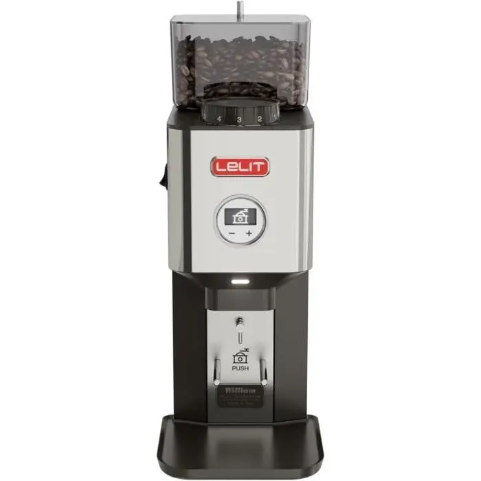 Moulin à Café - LELIT - William PL72-P - Acier Inoxydable Poli - 350 g - Meules Plates 64 mm