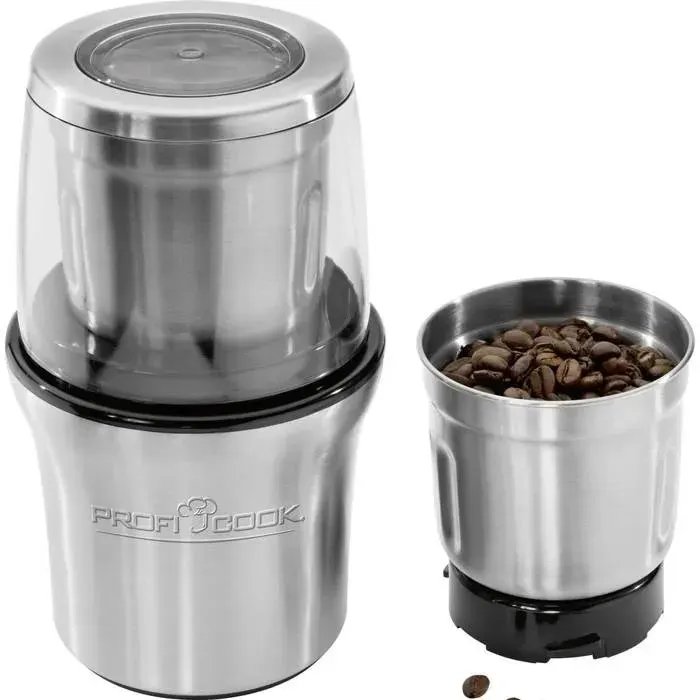 Moulin à café - ProfiCook - KSM1021 - 200 W - Argenté - Hachoir électrique
