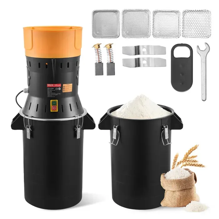 Moulin à grain électrique - VEVOR - HC-25L - 25 L - 600 W - Lames galvanisées — coloris Noire