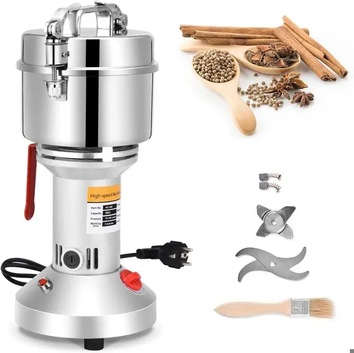 Moulin à Grains ÉlectriqueTTLIFE 500 g Grinder Electrique en acier inoxydable moulin cereales à grande vitesse 28000 tr/min Moteur