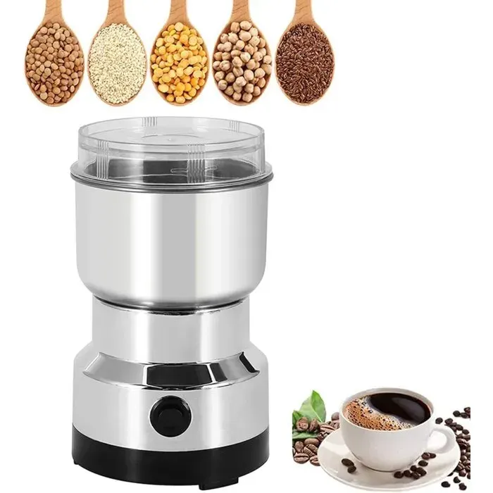 Moulin à herbes - 150 W - puissant moulin à grains de café électrique - avec 4 lames - 300 ml - mini moulin à grains secs