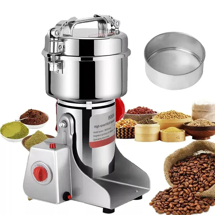 Moulin Céréales Grains électrique Café 800g Portable Grinder 3200w Moulin à épices pour Céréales Herbes Machine Outil de Cuisine
