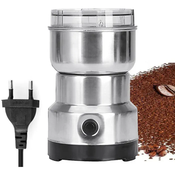 Moulin électrique multifonction - LON® - café épices céréales - Argent - Inox 150W