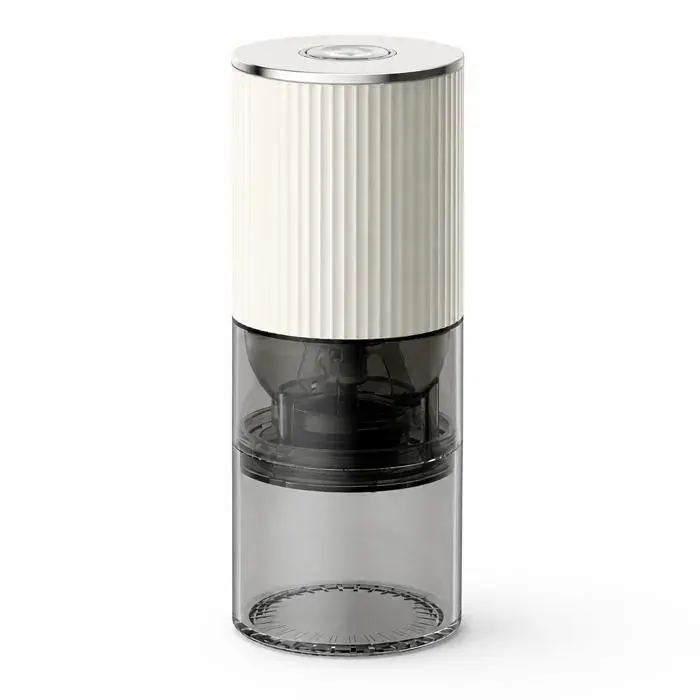 Moulin électrique XRJ rechargeable 40 g 25 réglages meules céramique pour café poivre sel blanc 20 x 75 cm