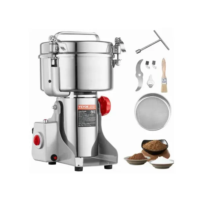 Moulin Épices Électrique 2500 g broyeur grains 3400 W inox oscillant céréales