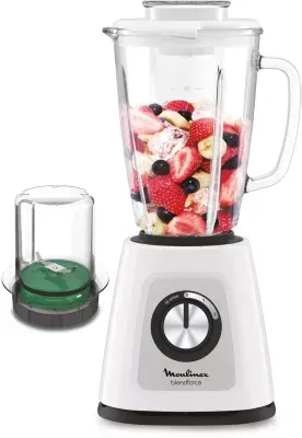Moulinex - Blender Blendforce Lm436110 Spécial Glace Pilée - Bol Verre 1.75l Blanc