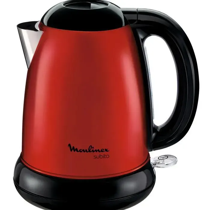 MOULINEX Bouilloire SUBITO rouge 17L Inox Bouilloire sans fil Résistance cachée Niveau deau visible BY540510