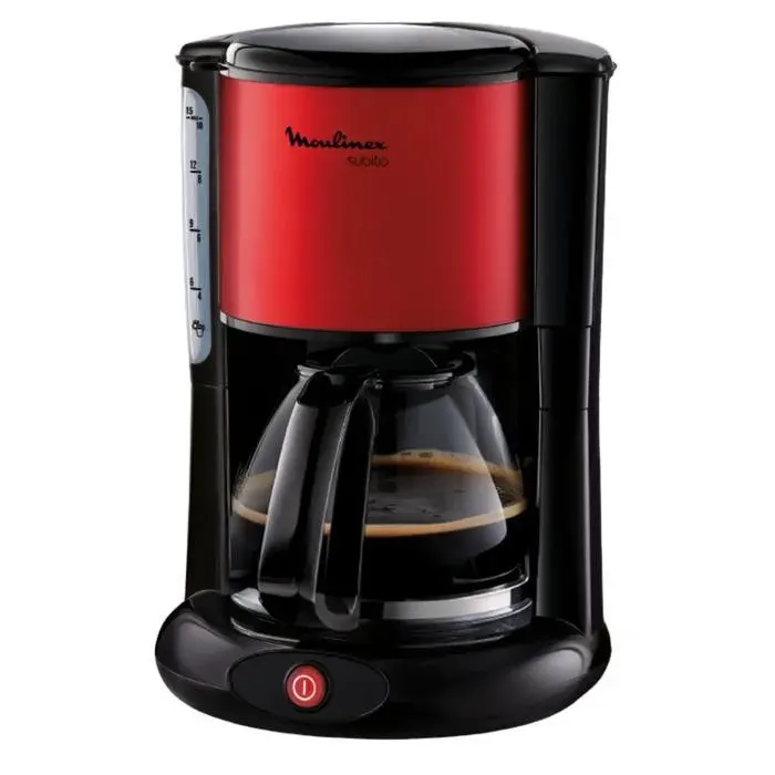 MOULINEX Cafetières filtre SUBITO rouge 15 Tasses Auto off 30 minutes FG360D11