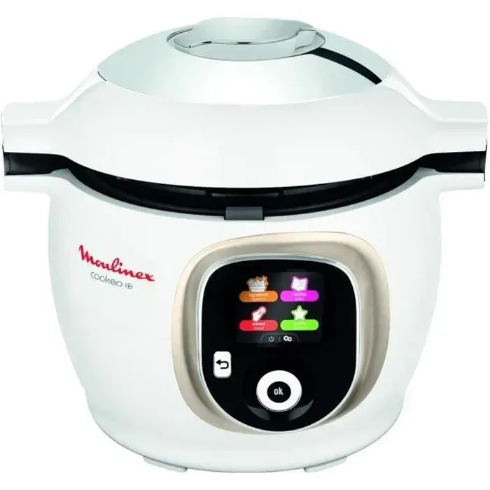 MOULINEX CE851A10 Multicuiseur intelligent COOKEO + 6 L - 150 recettes préprogrammées - Guide pas à pas - 1600W - Blanc