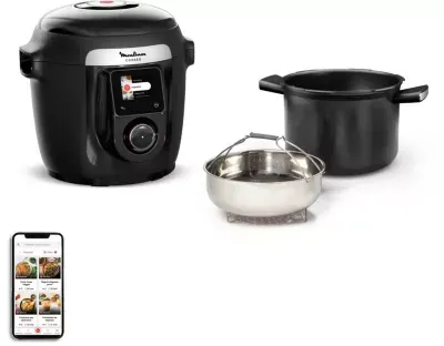 Moulinex - Cookeo Ce952810 Noir Wifi 6 L, 9 Modes De Cuisson, 150 Recettes