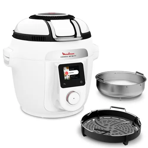 Moulinex - Cookeo Multicuiseur Airfryer Cookeo Infinity Sans Pale Blanc Ce9721f0 16 Modes De Cuisson, 6,5 L — vue 2