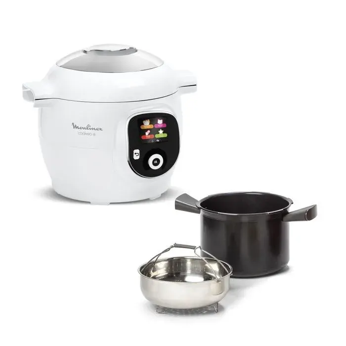 MOULINEX Cookeo+ Multicuiseur haute pression 80 recettes intégrées Guide de cuisson pas à pas 6 L Application dédiée CE854110