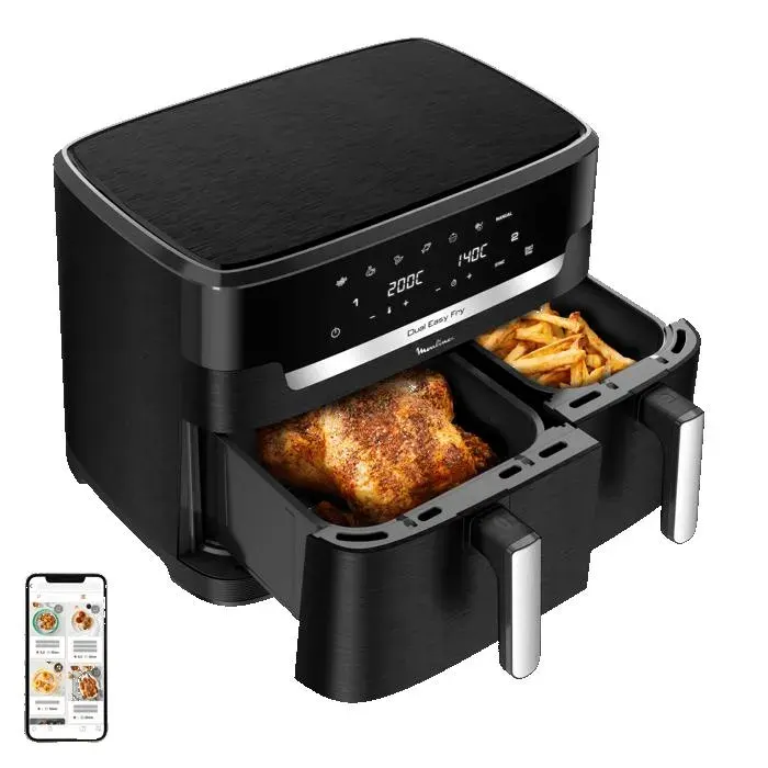 Moulinex Double friteuse à air Dual Easy Fry XXL 11 L 8 personnes Grand panier 7 programmes EZ9428F0