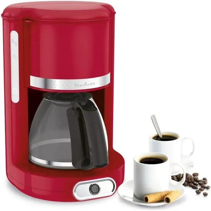 MOULINEX FG381510 Soleil Cafetière filtre Machine à café Capacité 125 L 10-15 tasses Verseuse verre Anti-goutte Arrêt auto
