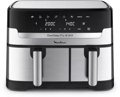 Moulinex - Friteuse Sans Huile Easy Fry And Grill Dual Xxl 8,3l Ez905d20 — vue 4