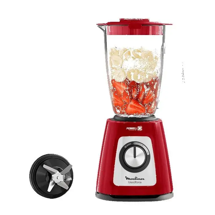MOULINEX LM430510 BLENDER BLENDFORCE VERRE ROUGE 800 W 4 LAMES