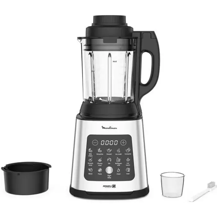 MOULINEX LM83SD10 Perfectmix Cook Blender chauffant Puissance 1400 W 10 programmes automatiques Lames amovibles Panier vapeur