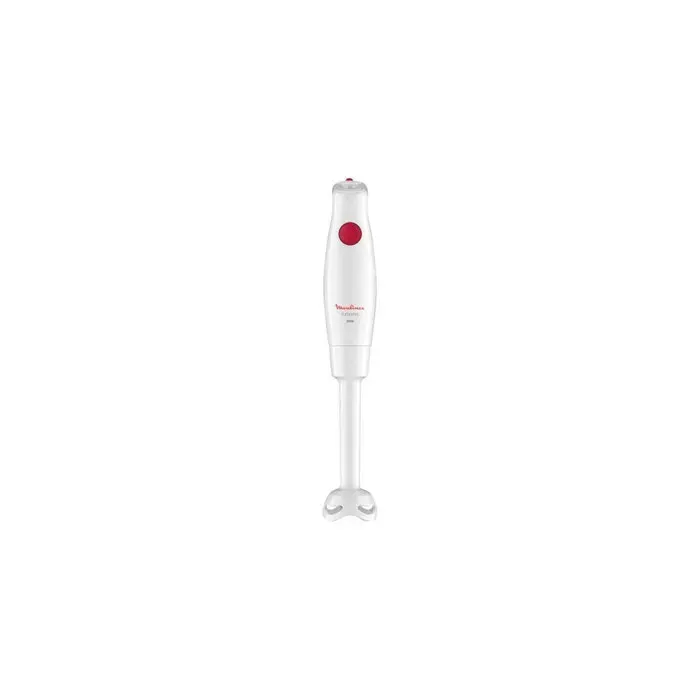 MOULINEX Mixeur Plongeant 350 W Blanc/Rouge Réservoir 800ml 2 Lames Zelkrom Poignée ergonomique