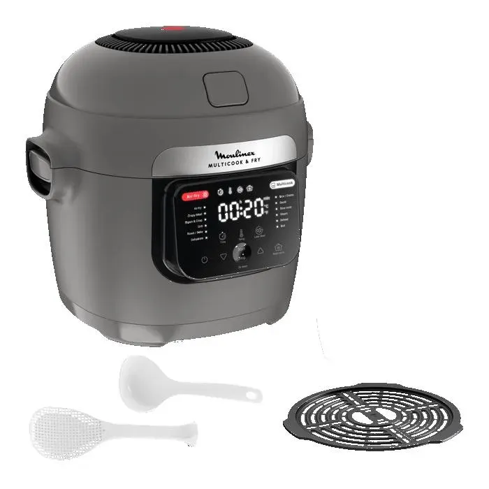 Moulinex Multicook & Fry Multicuiseur et air fryer intégré 12 programmes Cuisson sur 2 niveaux Capacité 6L MZ730BF0