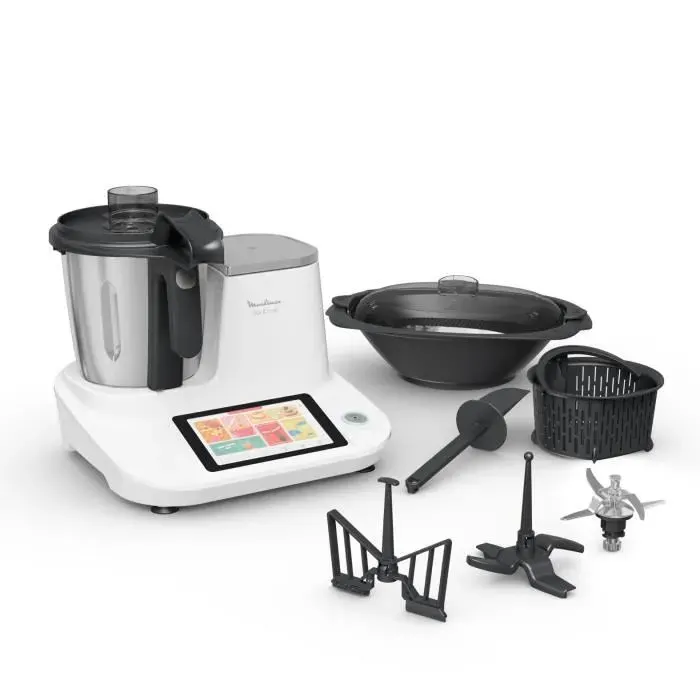 MOULINEX Robot cuiseur avec balance cuisine 1400 W 3.6 L 32 fonctions 10 programmes Ecran numérique Click & Cook HF506110