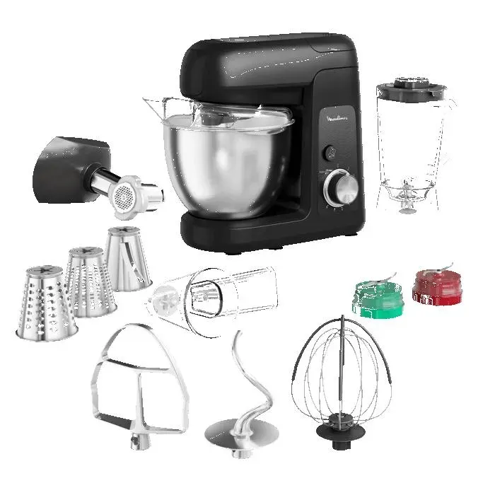 Moulinex - Robot Pâtissier Bake Partner Noir Qa525810 — vue 2
