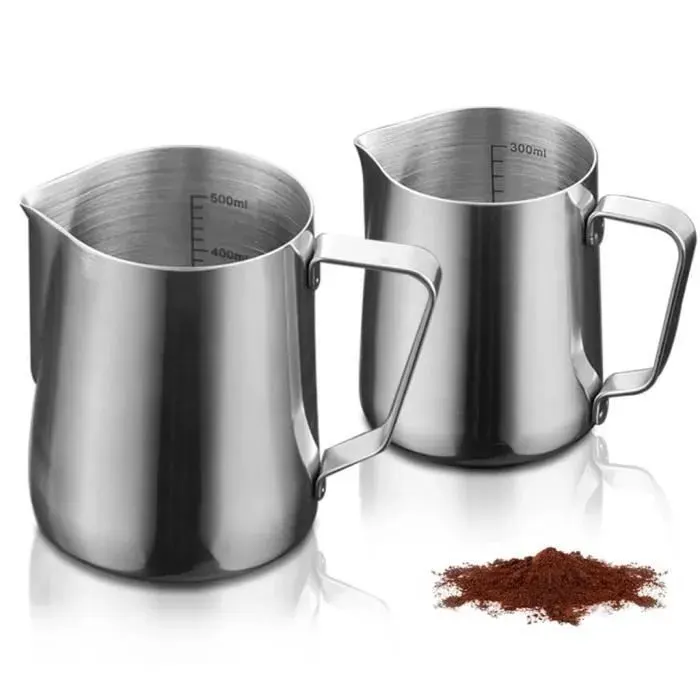 Mousseur à lait - - 350 ml et 600 ml - Acier inoxydable - Idéal pour café - Facile à nettoyer YYV