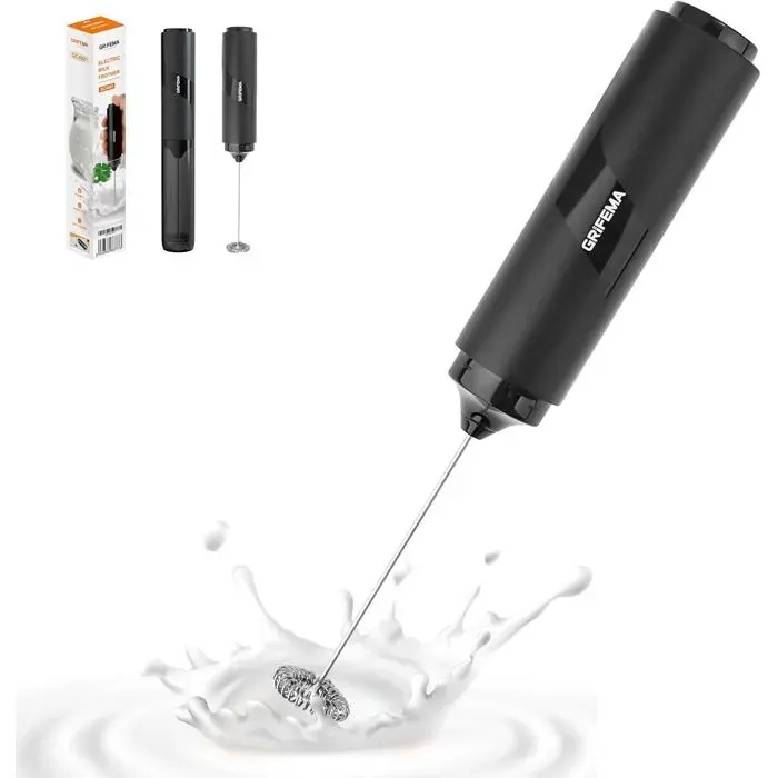 Mousseur à lait électrique 13 000 tr/min fonctionne sur piles ergonomique et sans BPA facile à nettoyer
