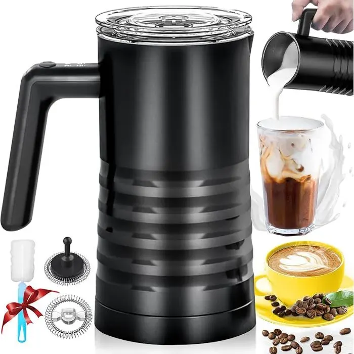 Mousseur à lait électrique 4 en 1 580 ml Milk Frother en acier inoxydable mousse de lait chaud et froid et chauff MOUSSEUR A LAIT
