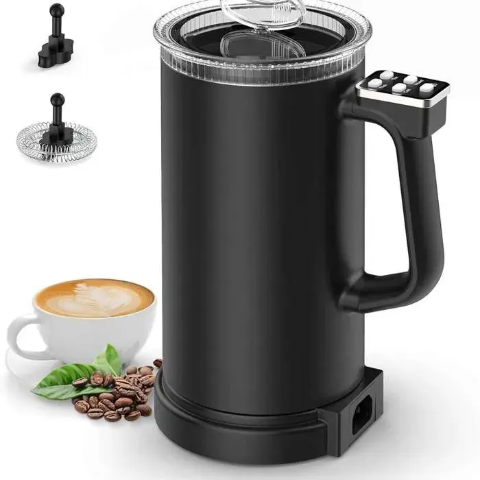 Mousseur à lait électrique 500ML chauffelait mousse chaude/froide antiadhésif arrêt automatique facile à nettoyer