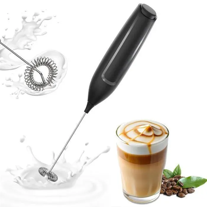 Mousseur à Lait électrique Acier Inoxydable Moteur Extra Fort et Alimenté pour Café/Café au Lait/Cappuccino/Chocolat Chaud
