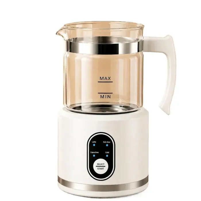 Mousseur à lait électrique chaud et froid avec verre transparent pour latte cappuccino chocolat chaud