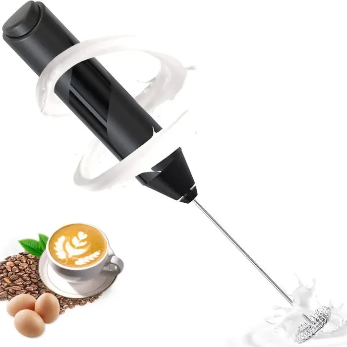mousseur à lait électrique fonctionne à piles mini fouet cuisinepetit mixeurpuissant pour matcha cappuccino agitateur café