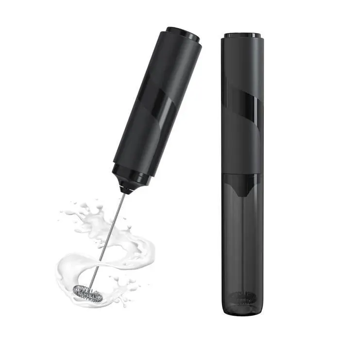 Mousseur à Lait électrique Mini Fouet en Acier Inoxydable avec couvercle Moteur Extra Fort et Alimenté pour Café/Café au YYV