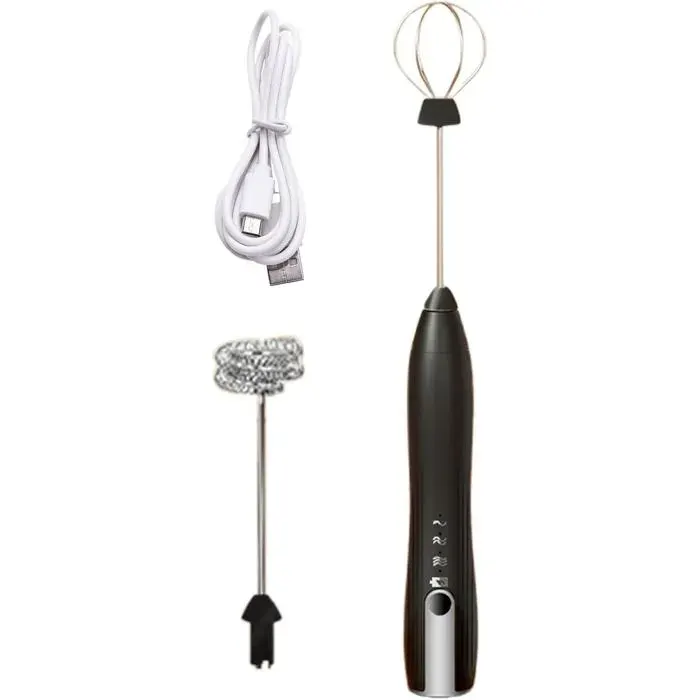Mousseur à lait électrique-Mousseur à lait portable pour caféchocolat chaud et œufs-Design portable-Noir-165 x 3 x 3 cm-ABS