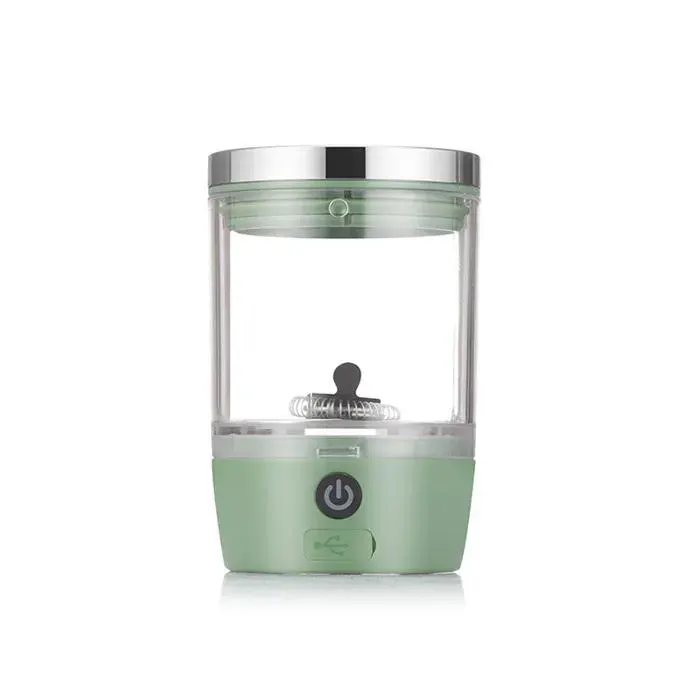 Mousseur à lait électrique portable automatique mini fouet café cappuccino appareil à mousse chaud/froid nettoyage facile Vert