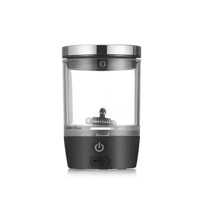 Mousseur à lait électrique portable automatique mini fouet café cappuccino appareil à mousse chaud/froid nettoyage facile Noir