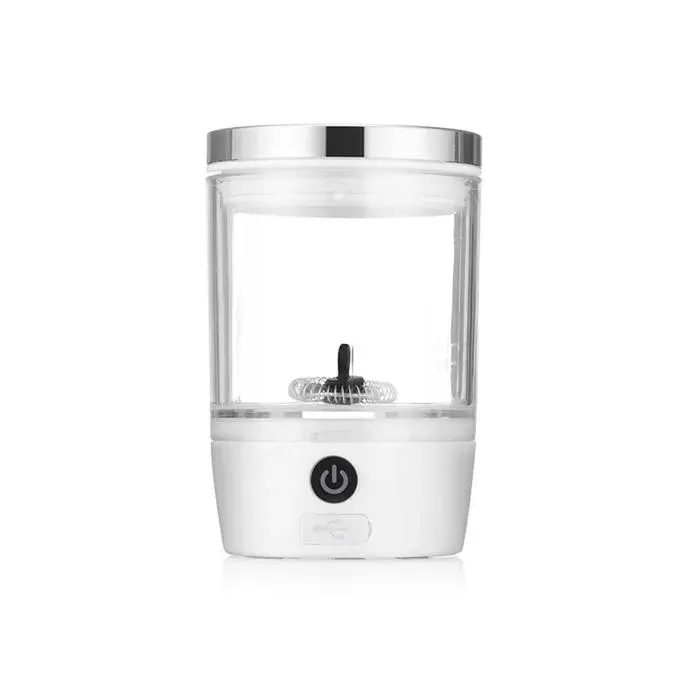 Mousseur à lait électrique portable automatique mini fouet café cappuccino appareil à mousse chaud/froid nettoyage facile Blanc