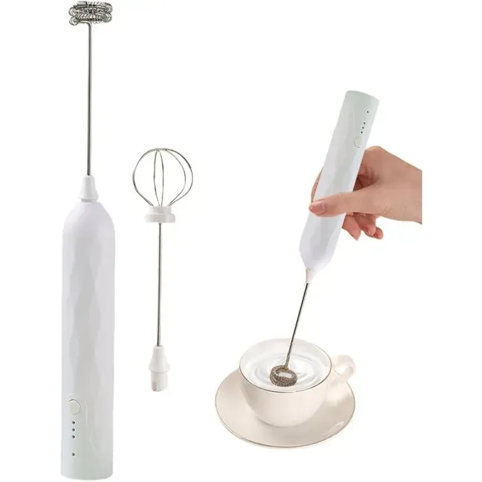 Mousseur à Lait Électrique Portable Fouet à Main Réchargeable pour Cappuccino Latte Matcha Chocolat Chaud et Boissons