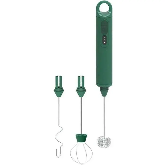 Mousseur à lait électrique - PZCC - 3 têtes interchangeables - 3 vitesses - Entièrement automatique - Vert
