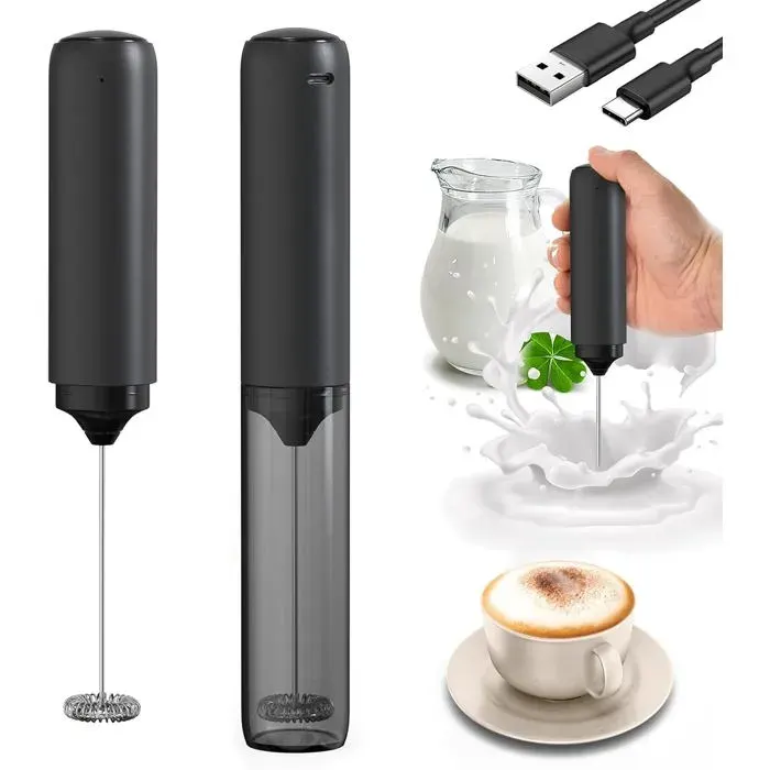 Mousseur à Lait ÉlectriqueMousseurs à Lait Portable 14 000 Tr/Min Milk Frother pour Matcha Lattes Cappuccinos Cadeaux de Cuisine